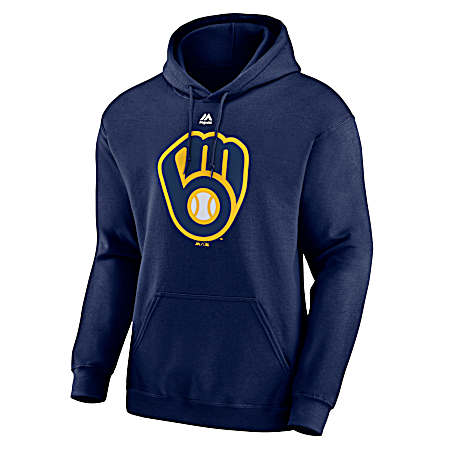 Men's Milwaukee Brewers Navy Top Ranking Graphic Long Sleeve Fleece Hoodie