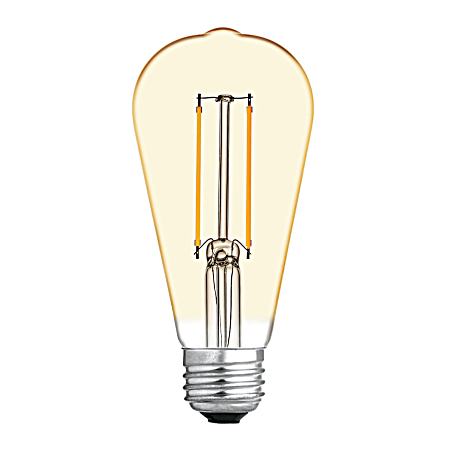 3W LED ST19 Vintage Style Warm Candle Light Amber Glass Light Bulb - 1 Pk