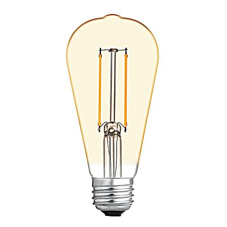 4W LED ST19 Vintage Style Warm Candle Light Amber Glass Light Bulb - 1 Pk