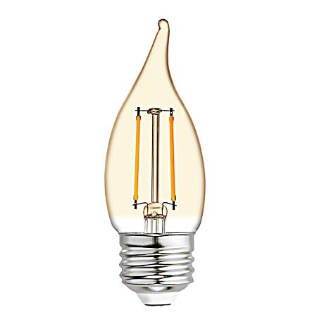 3.5W LED CAM Vintage Style Warm Candle Light Amber Glass Bent Tip Medium Base Light Bulb - 1 Pk