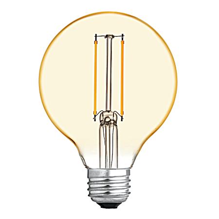 3W LED G25 Vintage Style Warm Candle Light Amber Glass Globe Light Bulb - 1 Pk