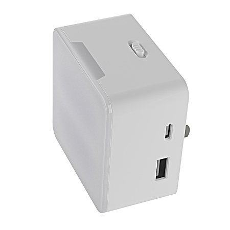 0.5W LED Warm Candle Light Night Light w/ USB Charging Ports - 1 Pk