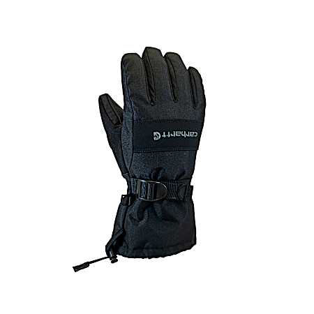 Boys' Black Waterproof Gauntlet Gloves