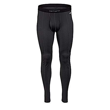 Men's Force Black Lightweight Stretch Grid Base Layer Pants