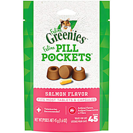 Pill Pockets Tablet & Capsule Size Salmon Flavor Cat Treats 1.6 oz