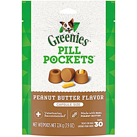 PILL POCKETS Treats for Dogs Real Peanut Butter Flavor Capsule Size