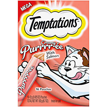 Creamy Purrrr-ée w/ Salmon Cat Treats - 16 ct