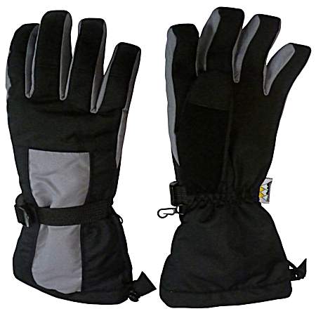 Kids' Black/Charcoal Reflector Waterproof Gloves