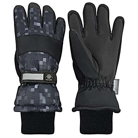Kids' Black Waterproof Gloves