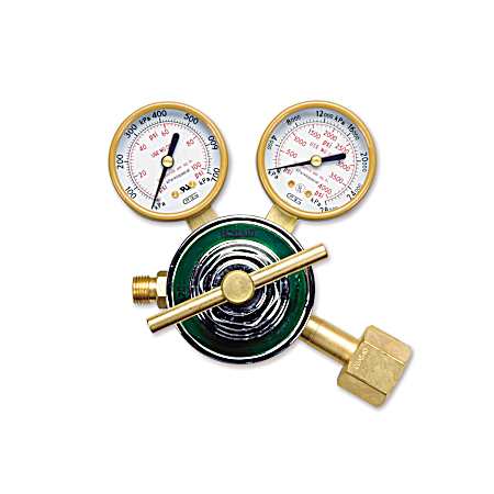 CGA-540 Medium-Duty Oxygen Regulator w/ Two 2 in Gauges