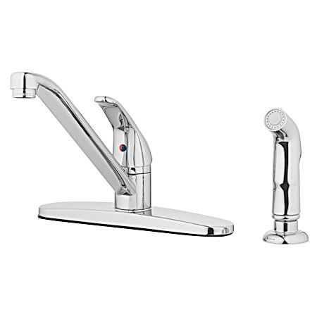8 in Chrome Single Handle Kitchen Faucet w/ Spray