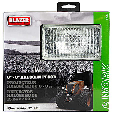 3 in x 5 in 12V H3-55W Rear Mount Halogen Flood Tractor Light - C8010