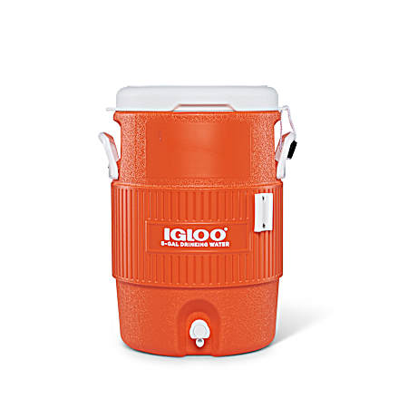 Seat Top 5 Gal Orange Beverage Cooler