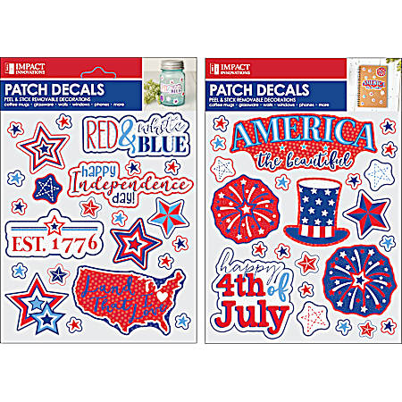 5.75 in. x 8.75 in. Patriotic Faux Leather Cling - Assorted