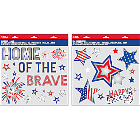 11.5 in. x 12 in. Patriotic Bling Cling Assorted