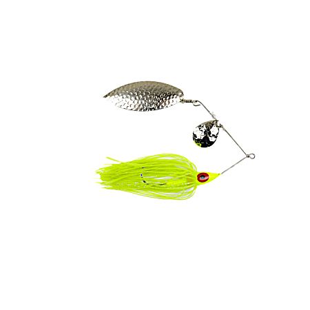 Chartreuse Willow Tandem Nickel Blade Spinner Bait