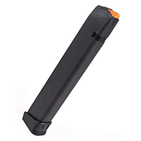 9mm 33 round Mag Orange Follower Black Magazine