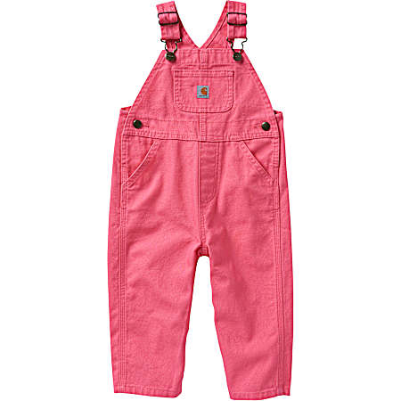 Infant Girls' Loose Fit Canvas Biberalls