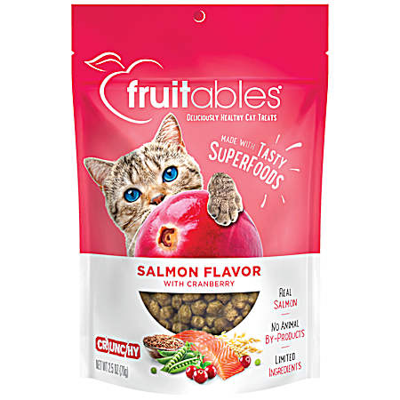 Fruitables Healthy Low Calorie Salmon and Cranberry Crunchy Cat Treat - 2.5oz