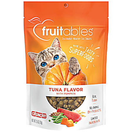 Fruitables Healthy Low Calorie Tuna and Pumpkin Crunchy Cat Treat - 2.5oz