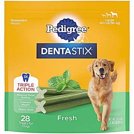 Dentastix Large Fresh Mint Flavor Oral Care Dog Treats - 28 ct
