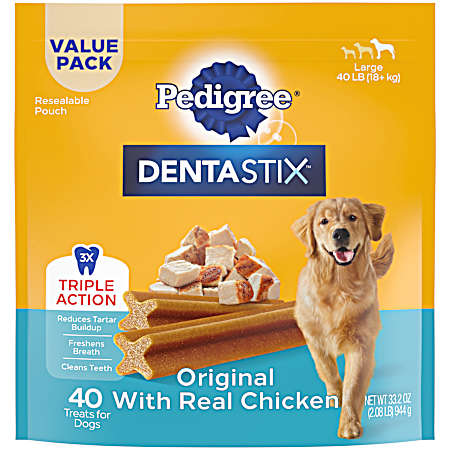 Dentastix Large Original Chicken Flavor Oral Care Dog Treats