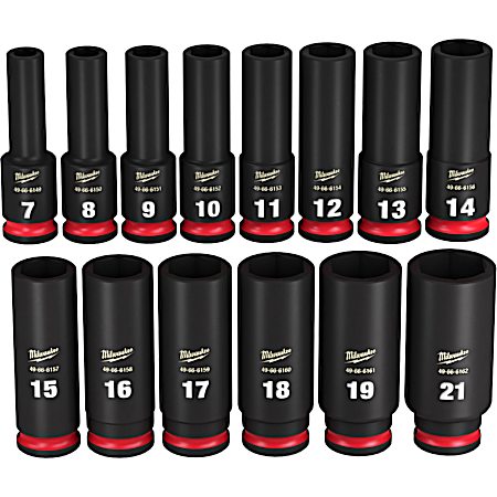 SHOCKWAVE Impact-Duty 3/8 in Drive Metric Deep 6-Point Socket Set - 14 Pc