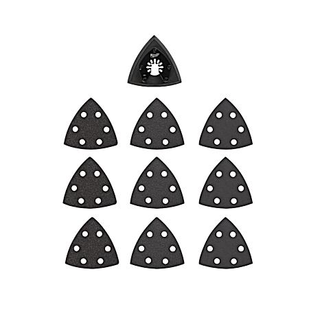 3-1/2 in Universal Fit Open-Lok™ Triangle Sanding Pad & Sandpaper Variety Set - 10 Pk