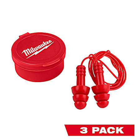 Reusable Corded Earplugs - 3 Pk