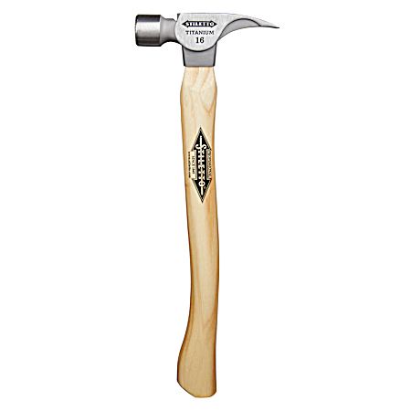 16 oz Titanium Hickory Hammer with Milled Face