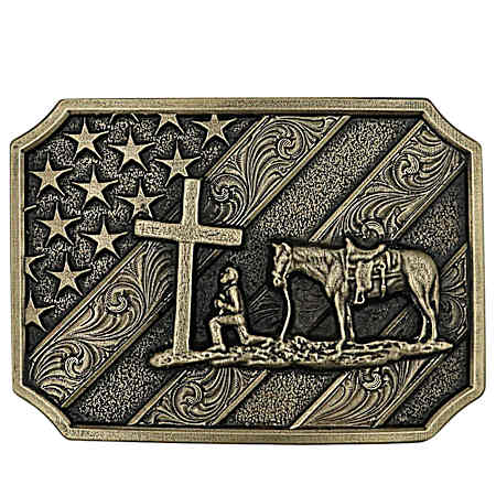 Patriot Christian Cowboy Attitude Belt Buckle