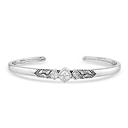 Sparkling Wheat Crystal Cuff Bracelet
