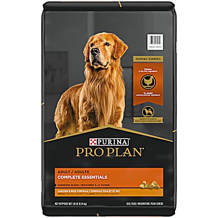 Pro Plan Essentials Shredded Blends High Protein Chicken & Rice Formula Dry Dog Food