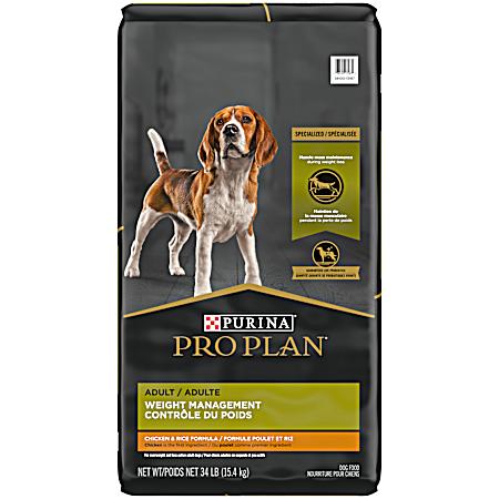 Pro Plan Specialized Adult Weight Management Chicken & Rice Formula Dry Dog Food