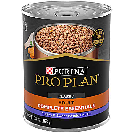 Pro Plan Complete Essentials Adult Grain-Free Classic Turkey & Sweet Potato Entrée Wet Dog Food, 13 oz Can