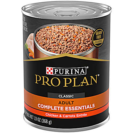Pro Plan Complete Essentials Adult Grain-Free Classic Chicken & Carrots Entrée Wet Dog Food, 13 oz Can