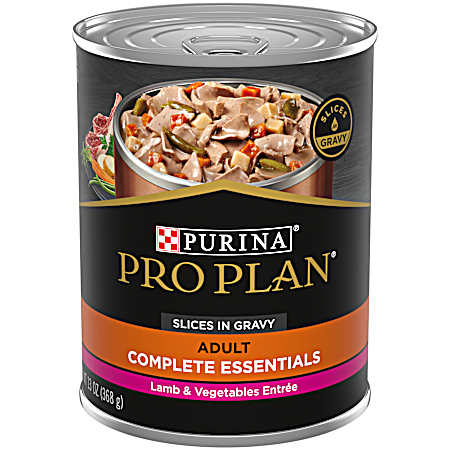 Pro Plan Complete Essentials Adult Grain-Free Slices In Gravy Lamb & Vegetable Entrée Wet Dog Food, 13 oz Can