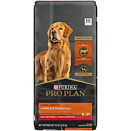 Pro Plan Essentials Adult Shredded Blend Beef & Rice Formula Dry Dog Food