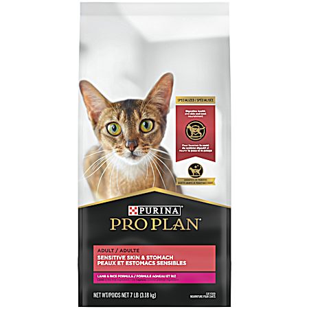 Pro Plan Specialized Adult Sensitive Skin & Stomach Lamb & Rice Dry Cat Food