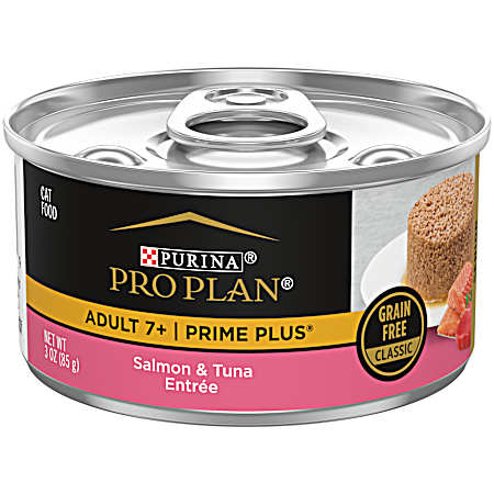 Pro Plan Prime Plus Adult 7+ Salmon & Tuna Entrée Classic Cat Food