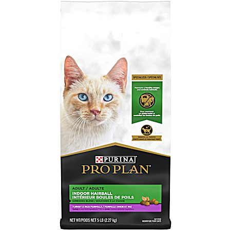 Pro Plan Adult Specialized Shredded Blend Indoor Hairball Turkey & Rice Dry Cat Food