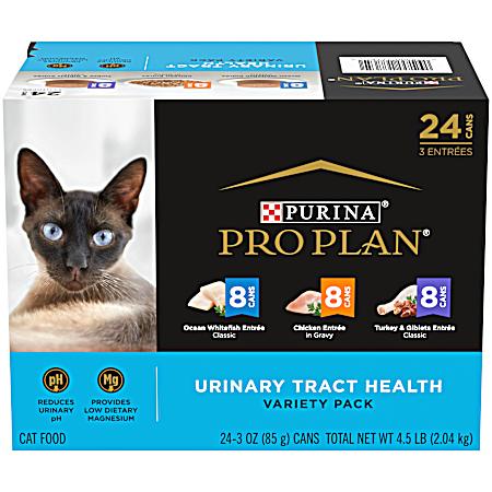 Pro Plan Adult Urinary Tract Health Whitefish/Chicken/Turkey Variety Pack Wet Cat Food - 24 pk