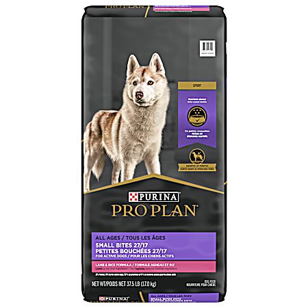 Pro Plan Sport All Ages Small Bites 27/17 Lamb & Rice Formula Dry Dog Food, 37.5 lbs