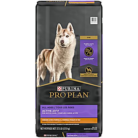 Pro Plan Sport All Ages Active 27/17 Chicken & Rice Formula Dry Dog Food 37.5 lbs