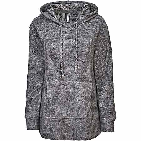 Women's Hooded Long Sleeve Waffle Knit Sweater