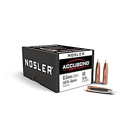 AccuBond 6.5mm 140g SP Bullets - 50 Ct.