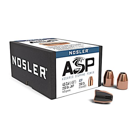 Handgun ASP 45cal 230g JHP Bullets - 250 Ct.