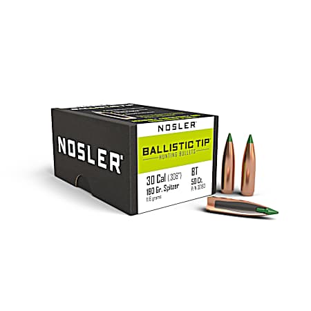 30 Caliber 180gr Ballistic Tip® Hunting Bullets - 50 Ct.