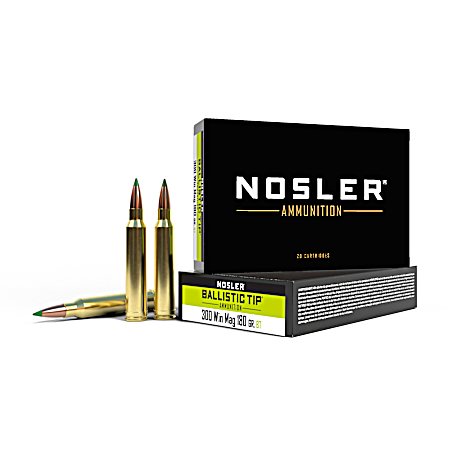 .300 Winchester Mag 180 Grain Ballistic Tip Hunting Rifle Cartridges - 20 Rounds