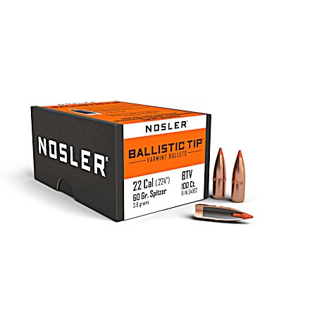 Ballistic Tip Varmint 22cal 60g SP Bullets - 100 Ct.